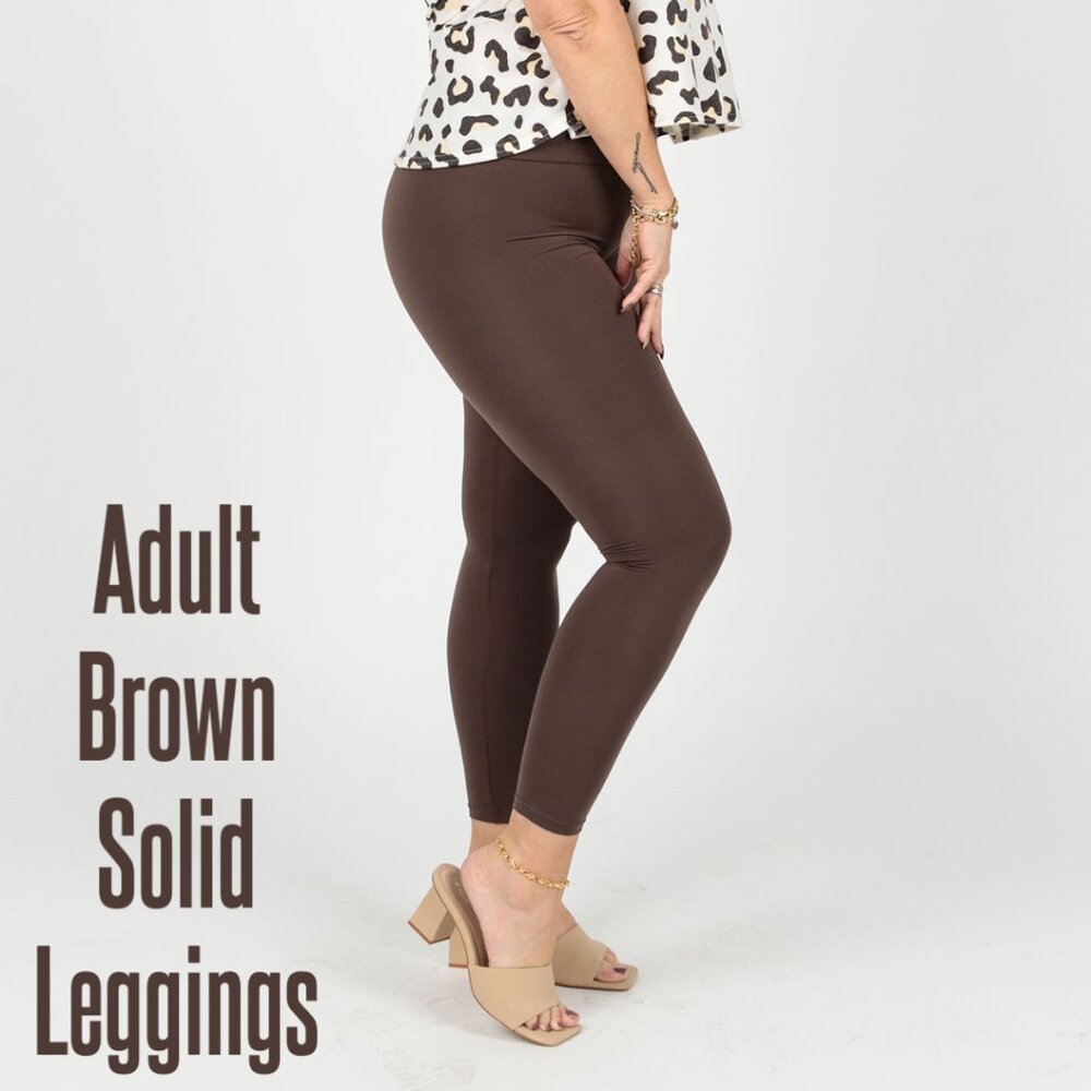 TC2 LuLaRoe Tall & Curvy 2 Leggings Solid Dark Brown 09 New W Tags